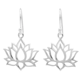 Sterling Silver Lotus Drop Earrings