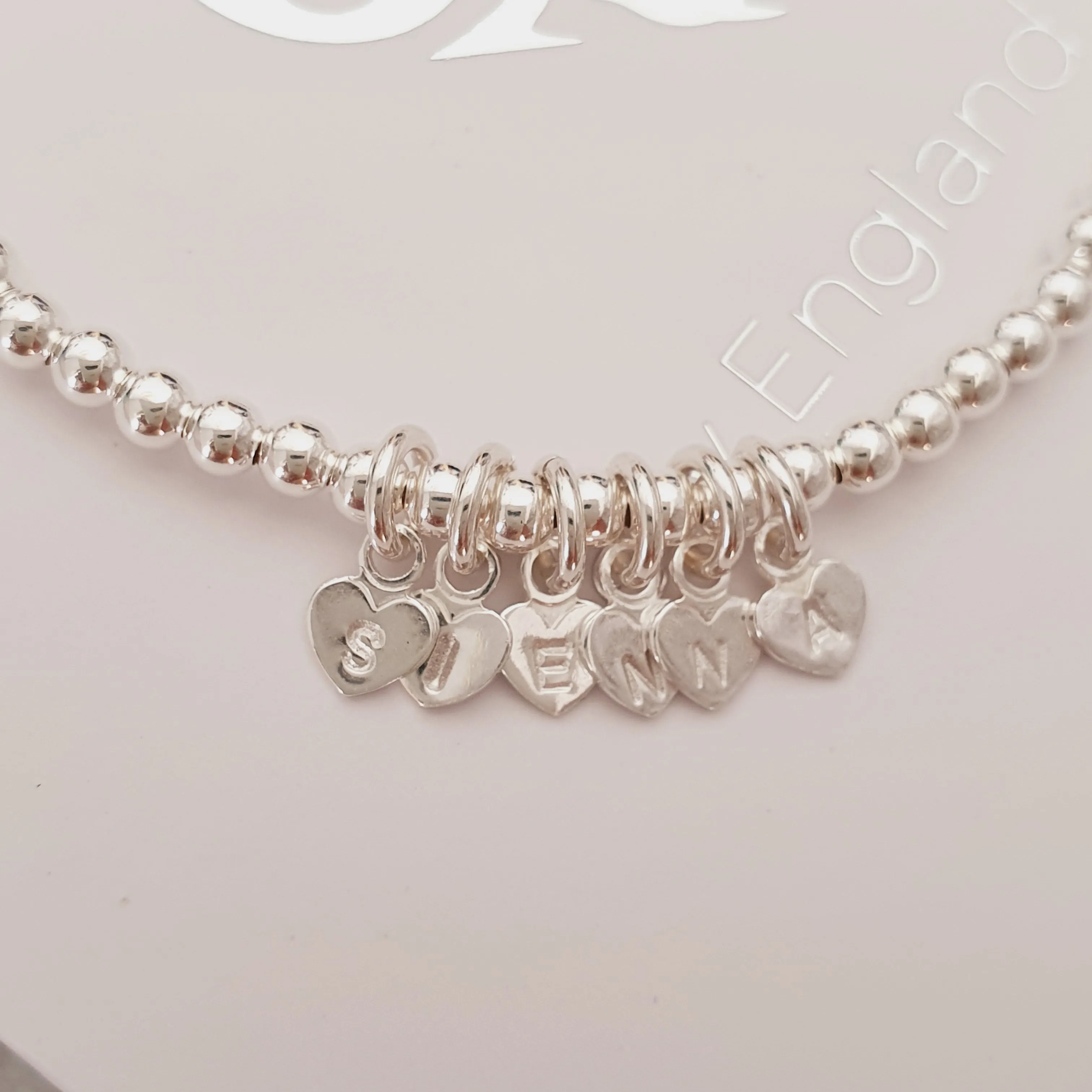 Sterling Silver Personalised Hand Stamped Name Bracelets