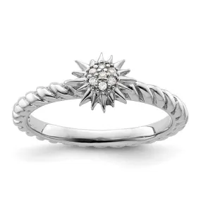 Sterling Silver Stackable Expressions Diamond Star Ring