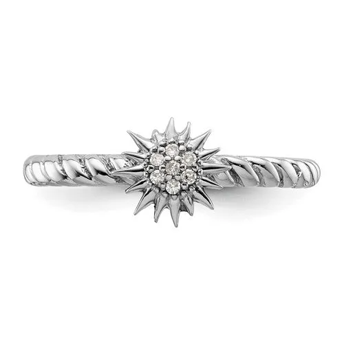 Sterling Silver Stackable Expressions Diamond Star Ring