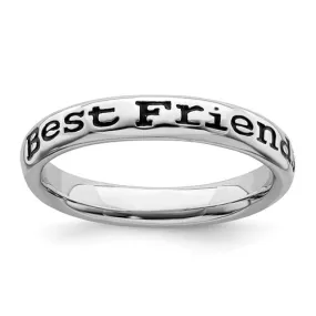 Sterling Silver Stackable Expressions Enameled Best Friends Ring