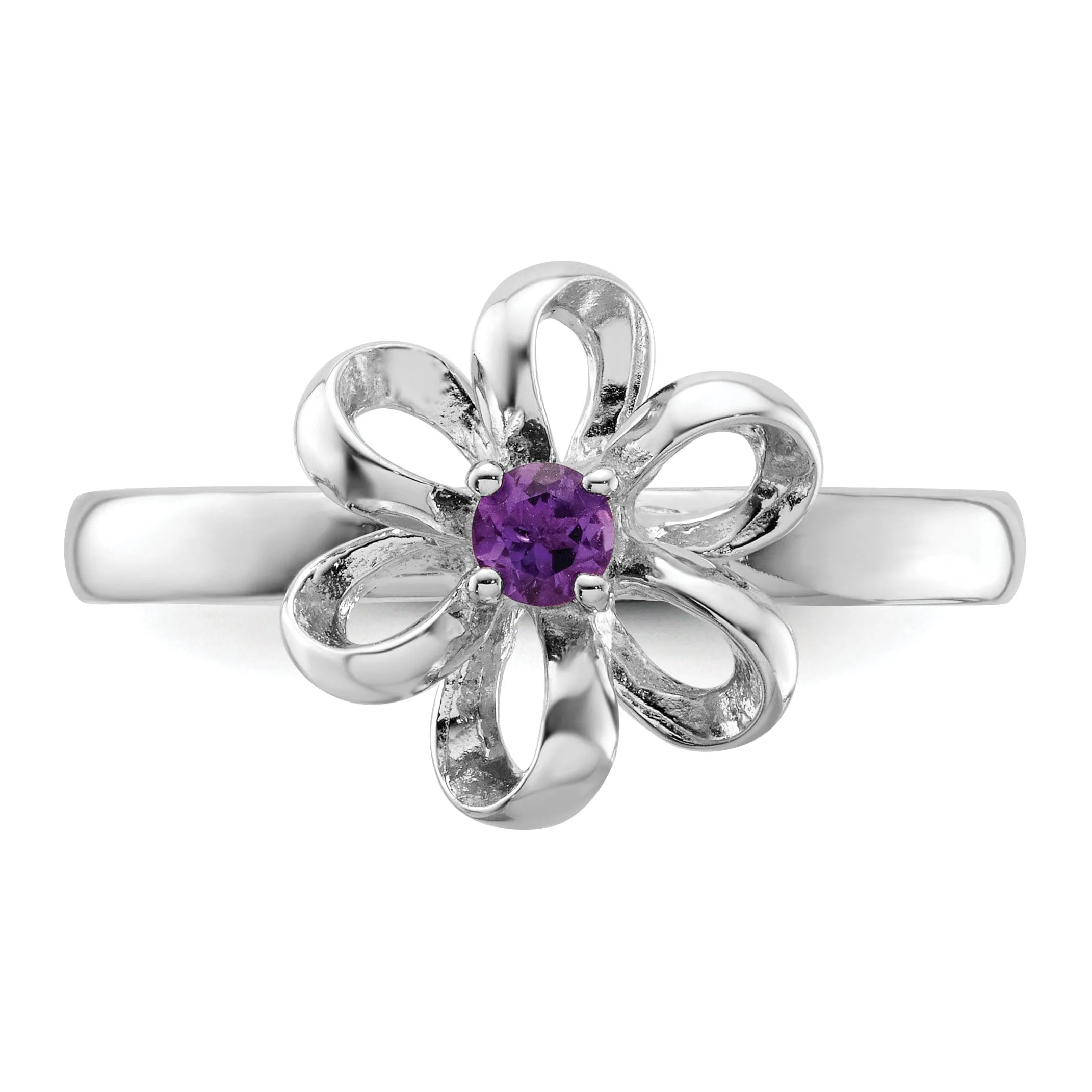 Sterling Silver Stackable Expressions Flower Ring