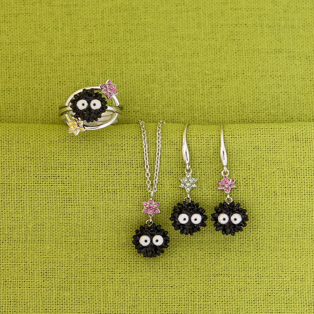 Studio Ghibli X RockLove SPIRITED AWAY Soot Sprite Stacker Rings