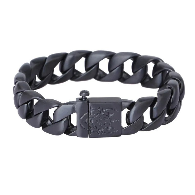 Stylish Korean-Inspired Personalized Titanium Steel Bracelet for Men in Glossy Gold Finish