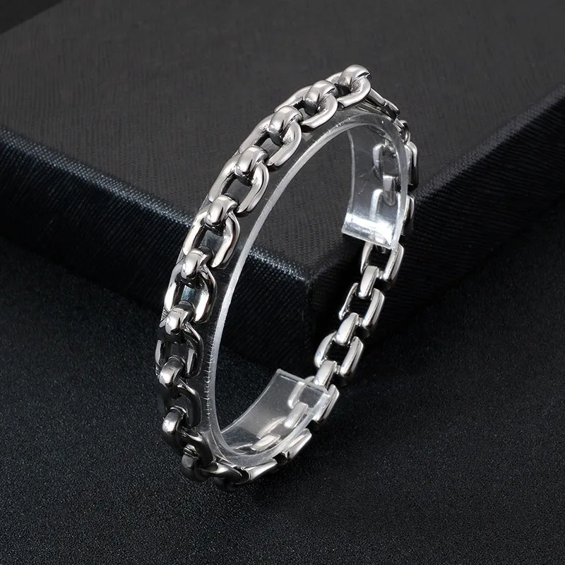 Stylish Men's Titanium Steel Bracelet with Japanese-Korean Lobster Clasp