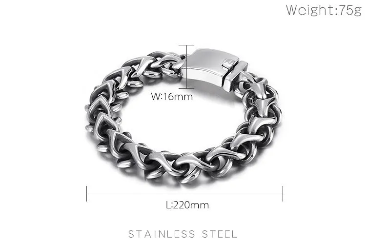 Stylish Statement Men's Stainless Steel Bracelet - Creative Titanium Steel Jewelry for Bold Personalities