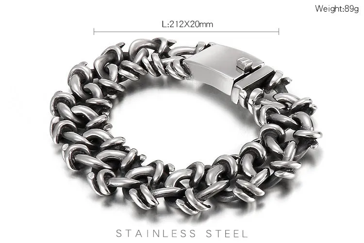 Stylish Statement Men's Stainless Steel Bracelet - Creative Titanium Steel Jewelry for Bold Personalities