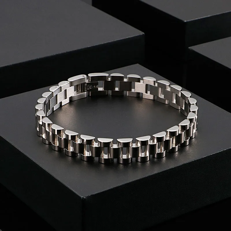 Stylish Titanium Steel Bracelet for Men - Japanese and Korean Trendy Accessory for Business Professionals