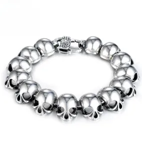 Stylish Titanium Steel Skull Bracelet for Men - Retro Punk Design