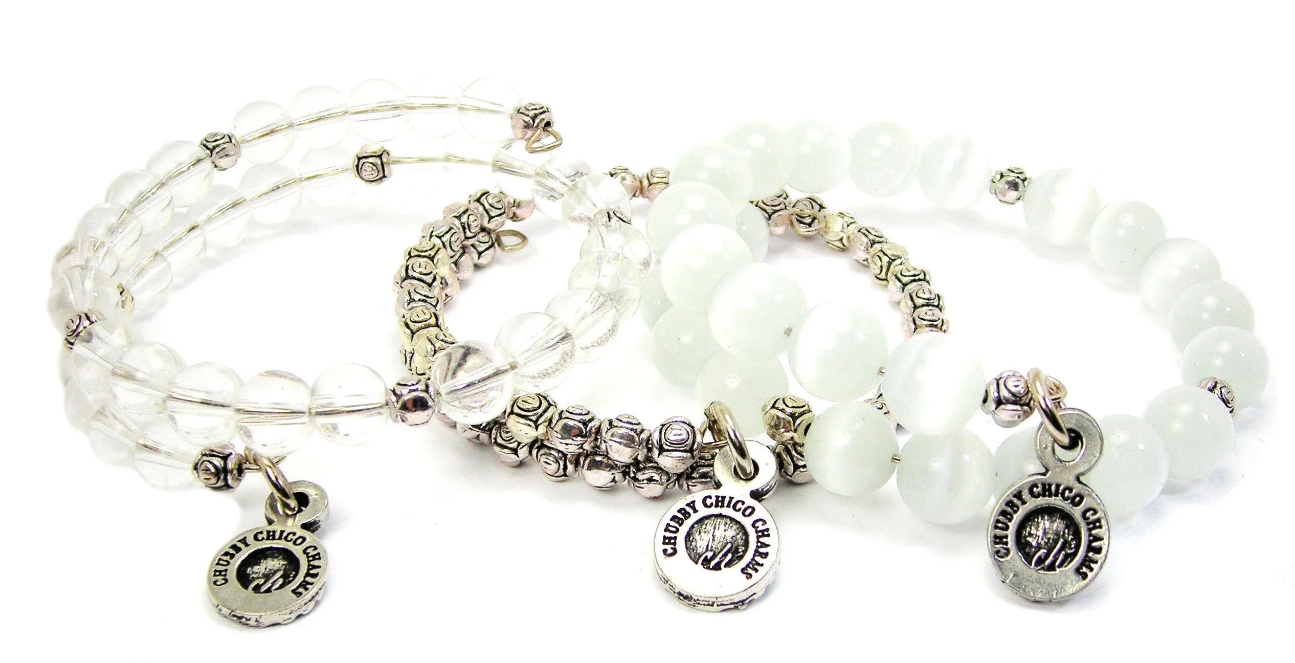 T-Ball Mom 3 Piece Wrap Bracelet Set Cats Eye Glass And Pewter