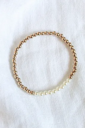 The Liam Gold Bead & Pearl Bracelet