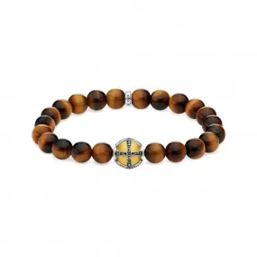 Thomas Sabo Brown Gold Royal Cross Beaded Bracelet A1929-849-2