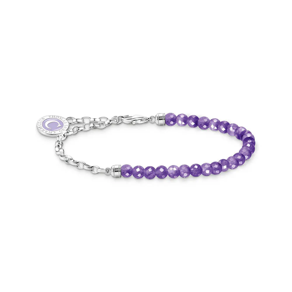 Thomas Sabo Sterling Silver Charmista Amethyst Bead 19cm Charm Bracelet