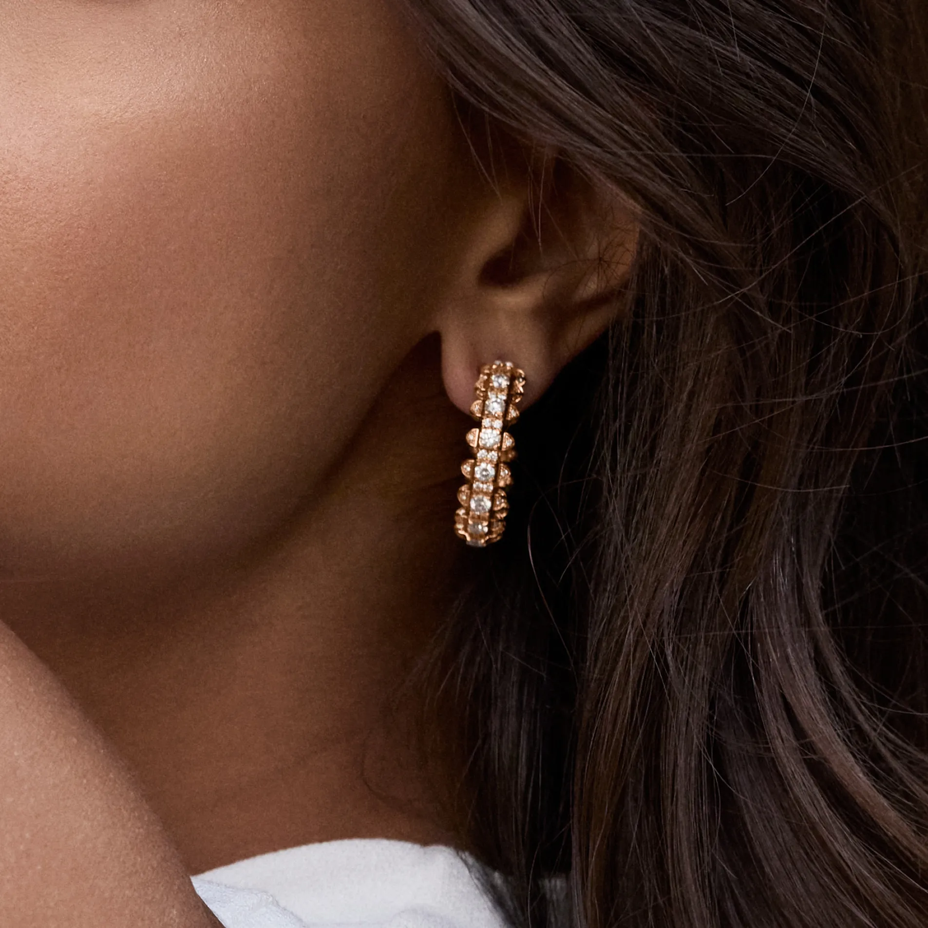 Tip-Top Full Diamond Hoop Earrings