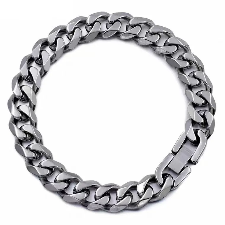 Titanium Polished Men's Cuban Bracelet