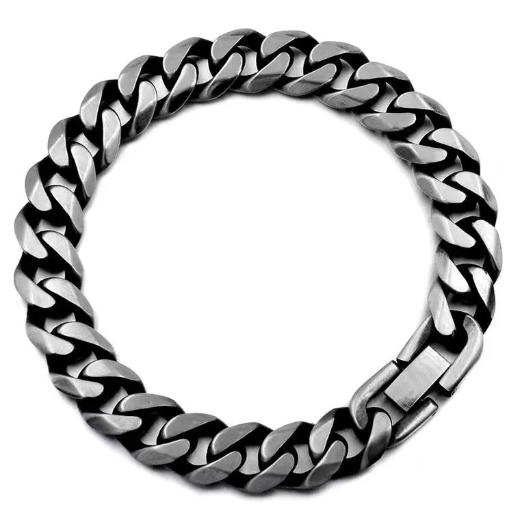 Titanium Polished Men's Cuban Bracelet