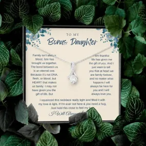 To my Bonus Daughter, Step daughter Gifts from Stepmom, Stepdaughter Necklace