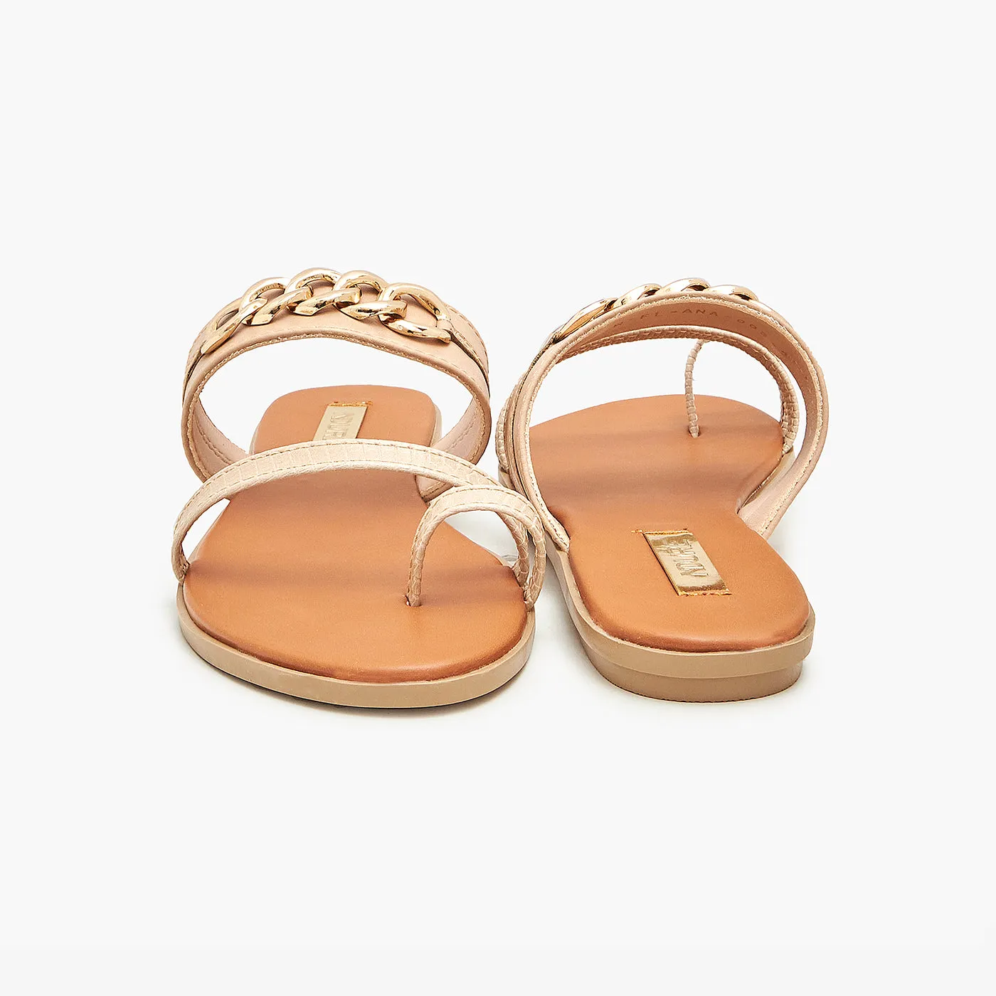 Toe Ring Strappy Slides