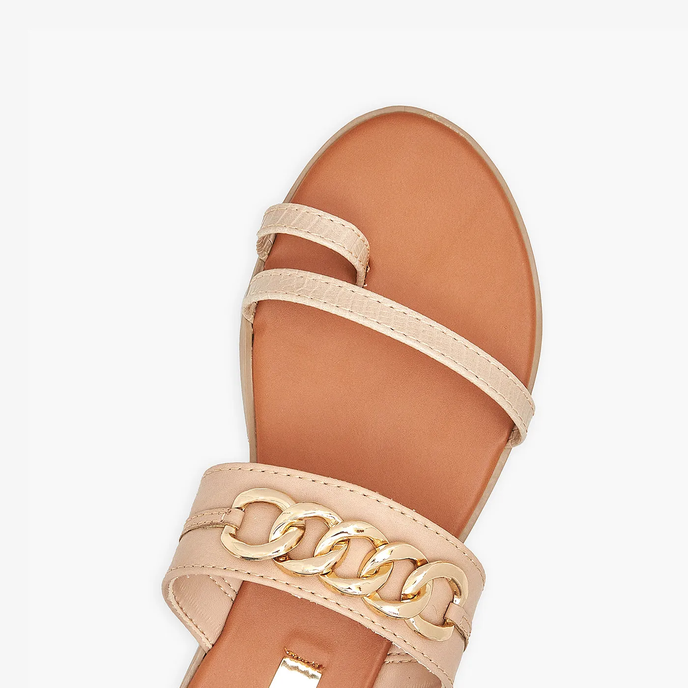 Toe Ring Strappy Slides