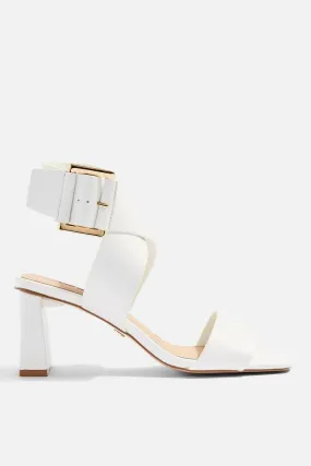 TOP SHOP - WHITE LEATHER SANDALS