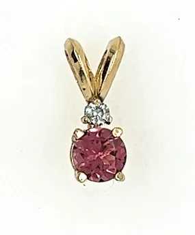 Tourmaline & Diamond 14kt Pendant