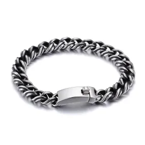 Trendy Punk Style Titanium Steel Men's Bracelet - European and American Fashion Jewelry