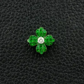 Tsavorite & Diamond Flower Pendant