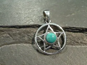 Turquoise, Sterling Silver Star Pendant