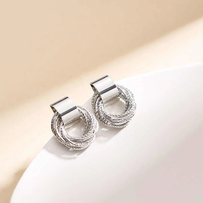 Twisted Hoop Earrings for Women | | Unique and Elegant | Geometric Round Hoop Stud Earring | Twist Multi Layer Earring