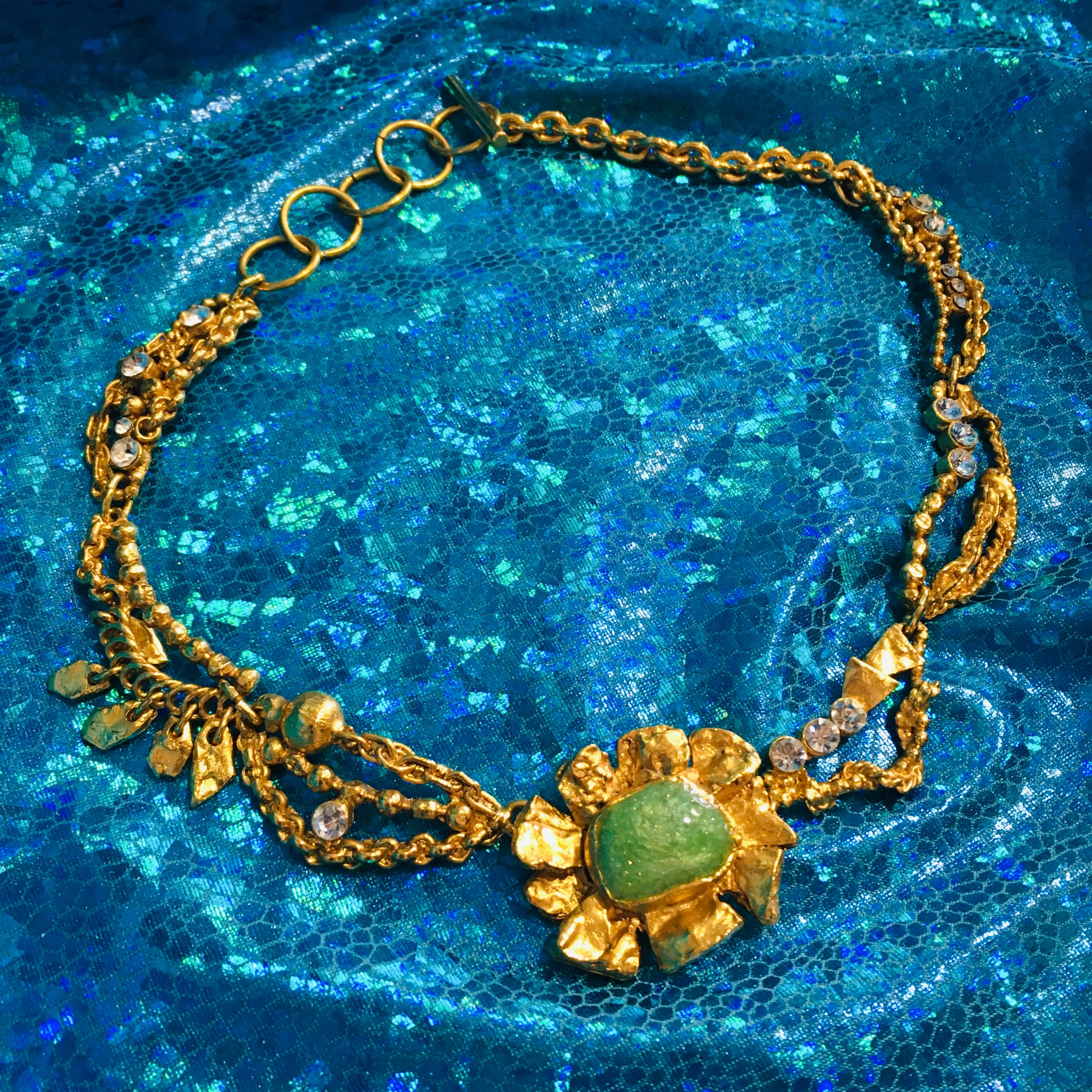 Vintage Christian Lacroix Statement green Necklace