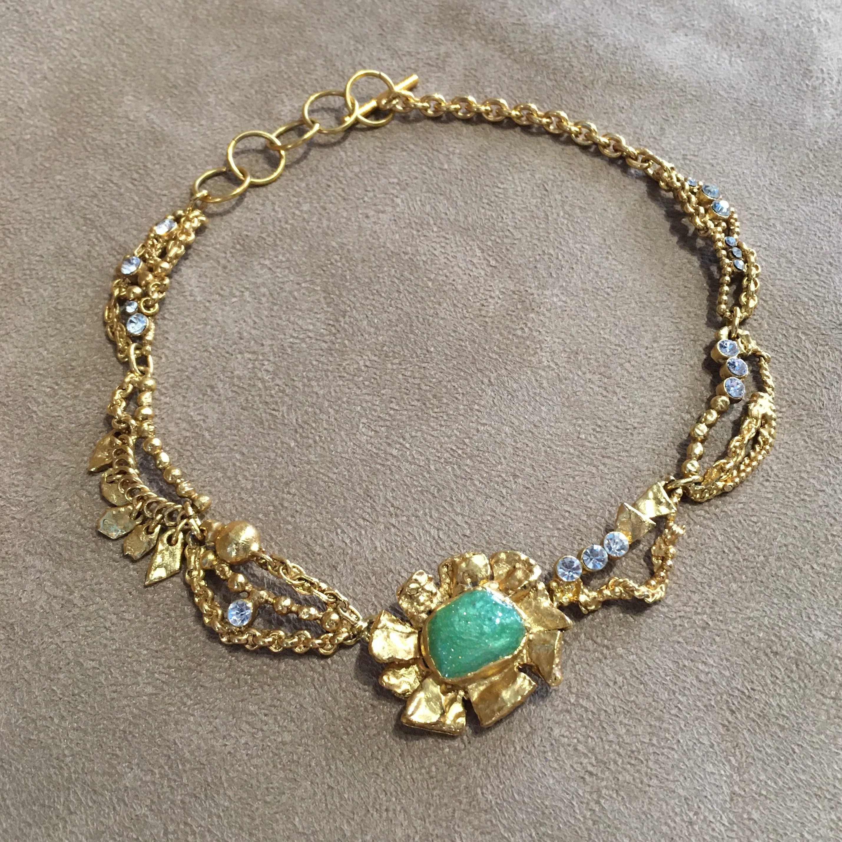 Vintage Christian Lacroix Statement green Necklace