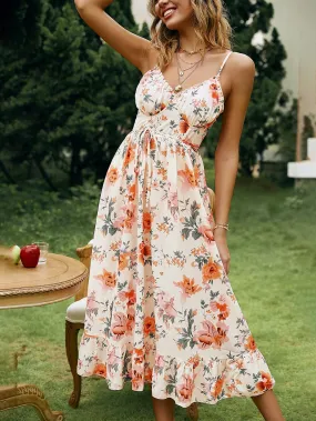 Vintage Soul Floral Tiered Midi Dress