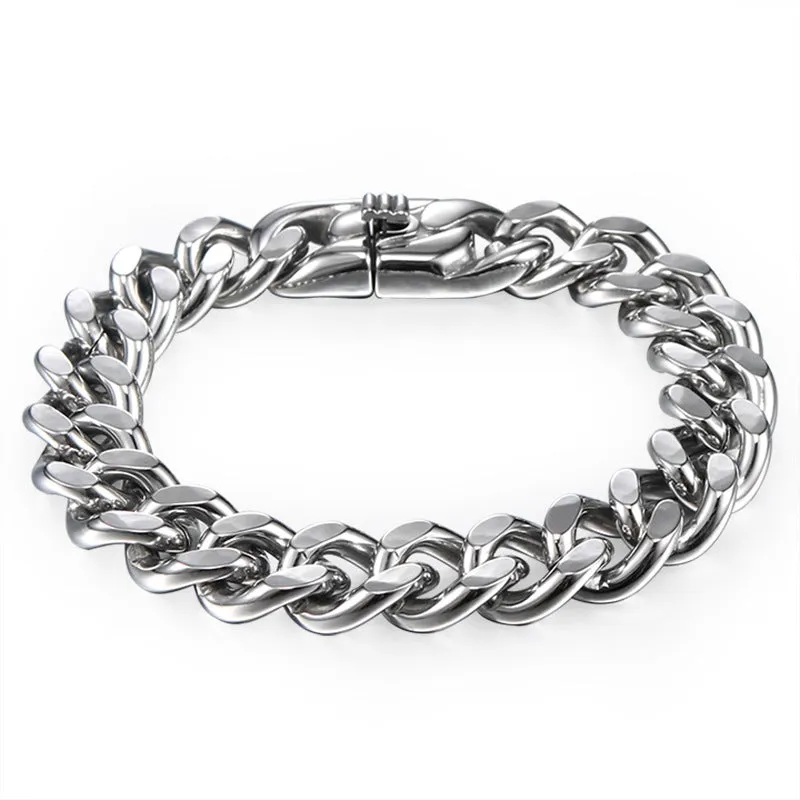 Vintage Titanium Steel Men's Bracelet, Hip-Hop Denim Chain, European and American Punk Jewelry