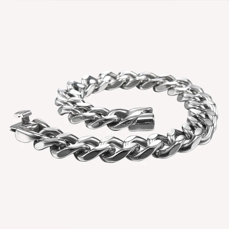 Vintage Titanium Steel Men's Bracelet, Hip-Hop Denim Chain, European and American Punk Jewelry