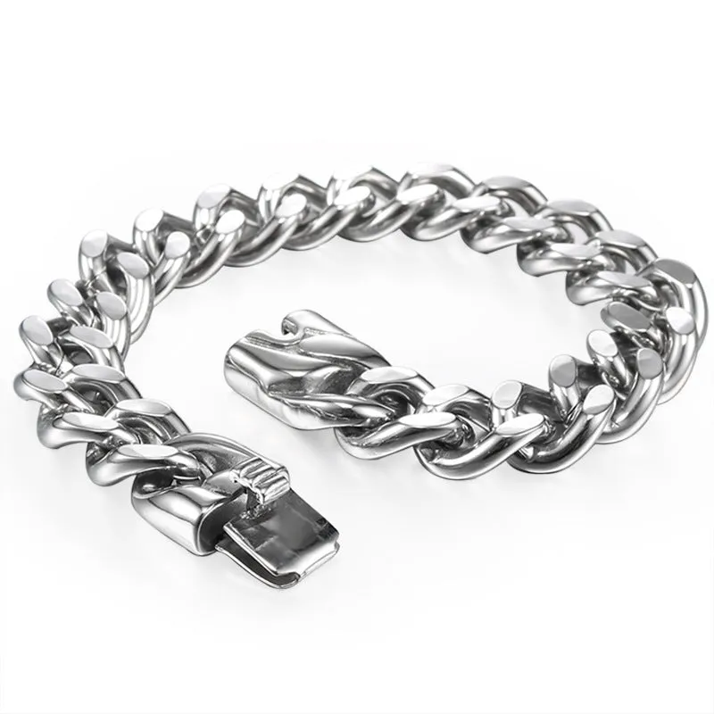 Vintage Titanium Steel Men's Bracelet, Hip-Hop Denim Chain, European and American Punk Jewelry