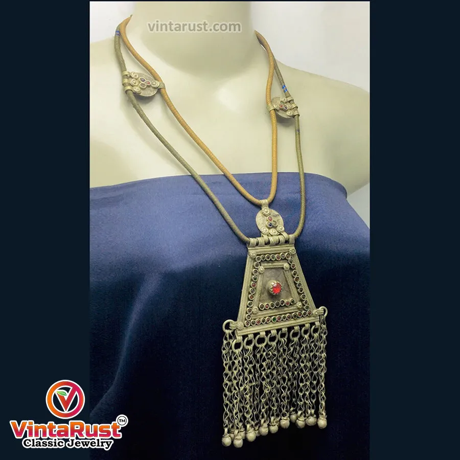 Vintage Two Layers Tribal Pendant Necklace