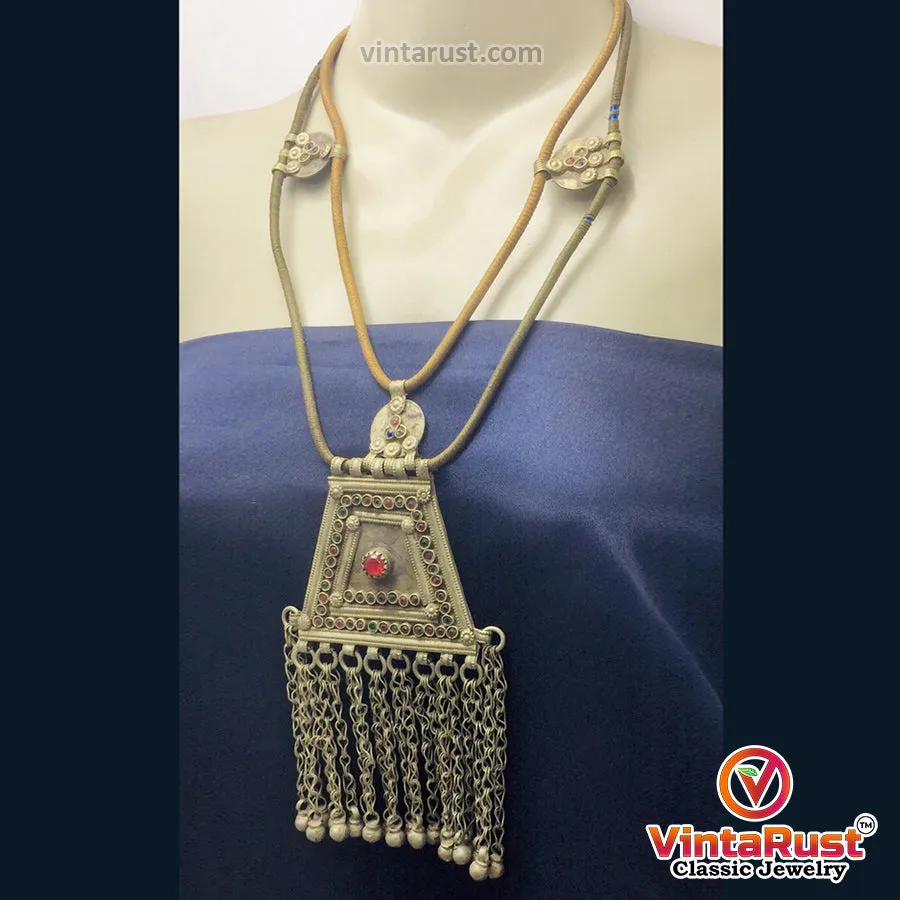 Vintage Two Layers Tribal Pendant Necklace