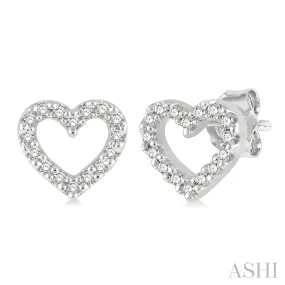 White Gold Diamond Heart Earrings