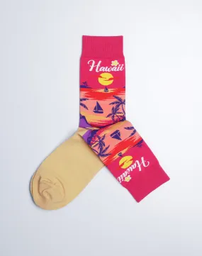 Women's Sunset Beach Hawaii Crew Socks