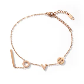 Women's Titanium Steel LOVE Bracelet Anklet