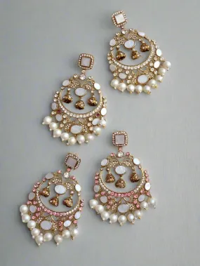 Zarnab Golden Pearl Chandbali Earrings