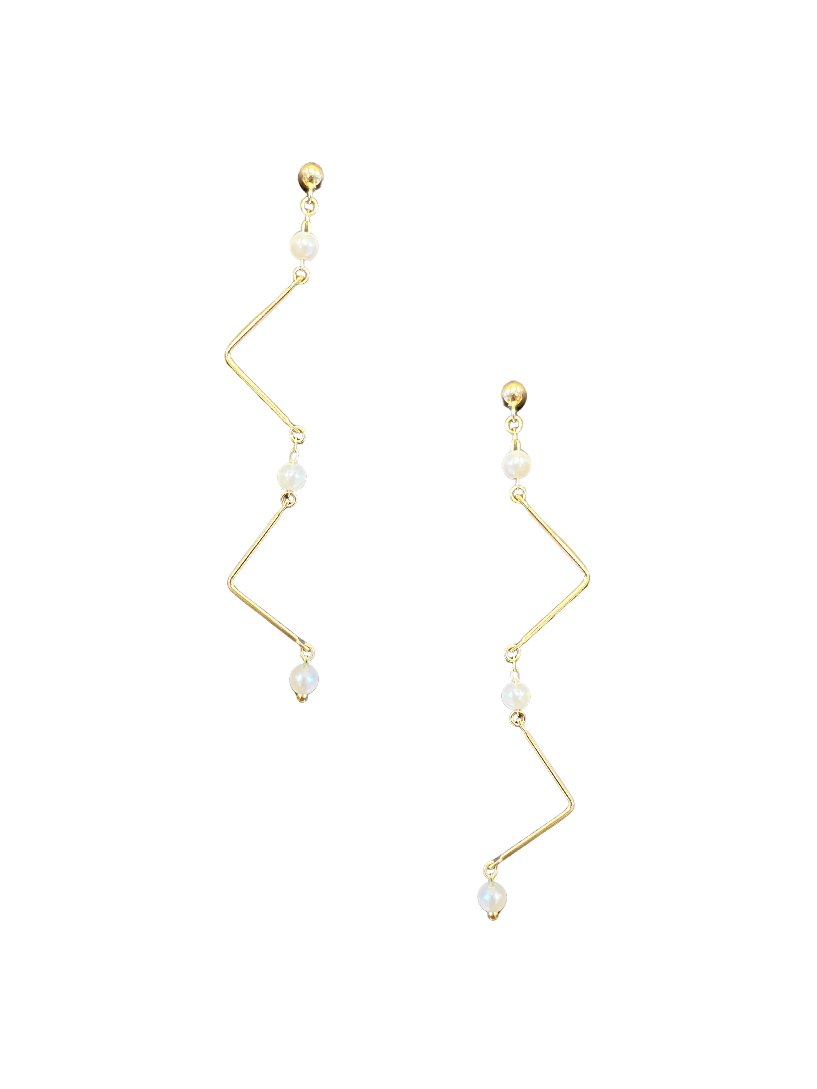 Zig-Zig Pearl Earrings